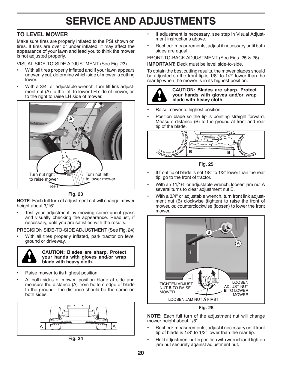 Service and adjustments | Jonsered LT2223 A2 User Manual | Page 20 / 28
