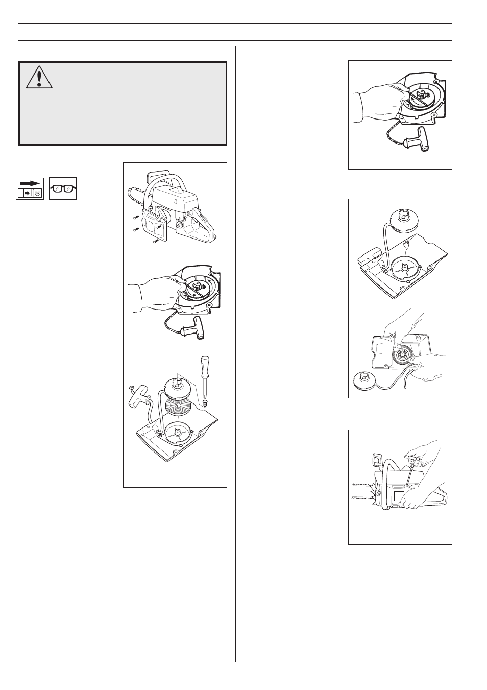 Maintenance, Starter device | Jonsered 670 User Manual | Page 30 / 36