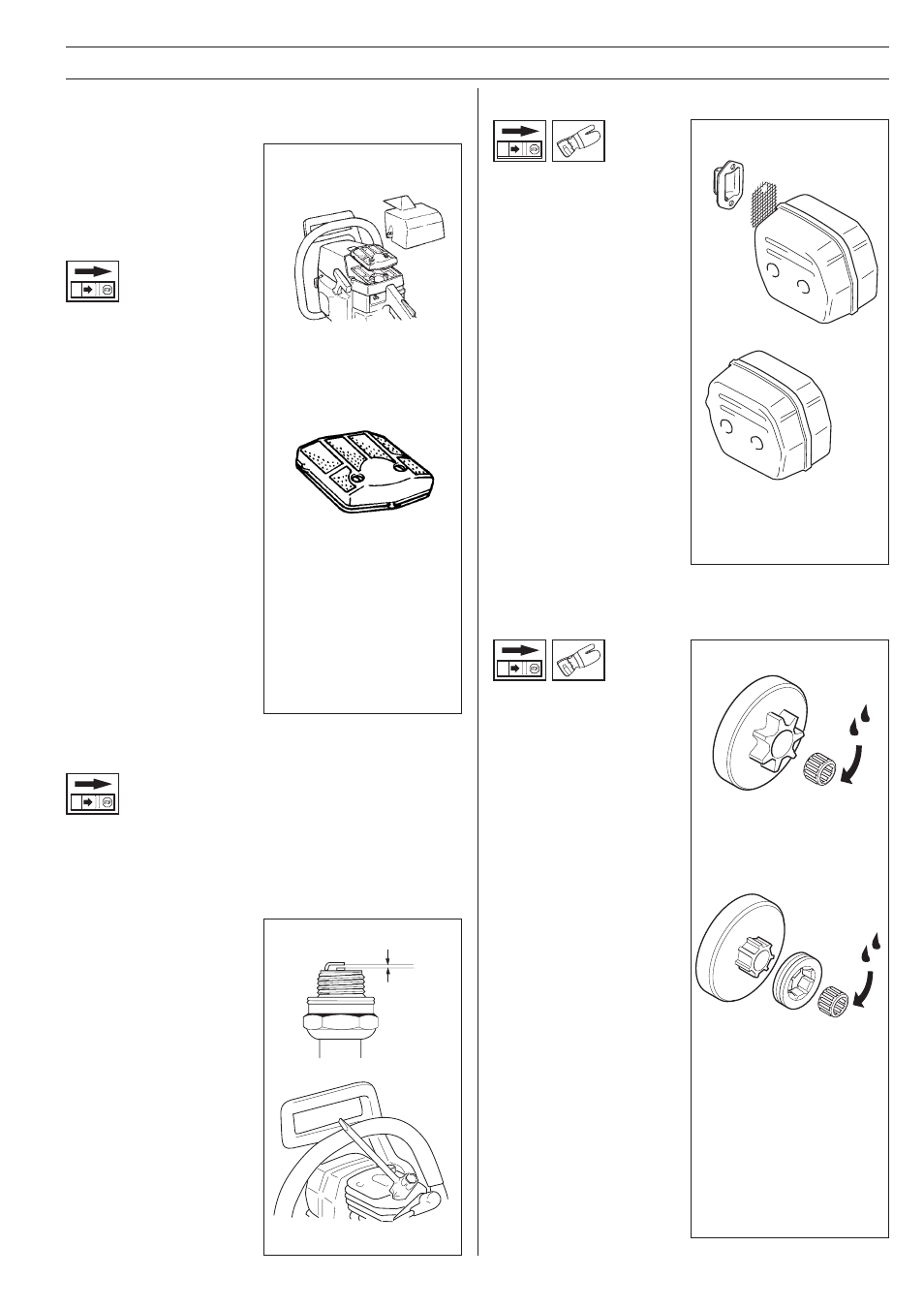 Maintenance, Silencer, Air filter | Needle bearing maintenance, Spark plug | Jonsered 670 User Manual | Page 31 / 36