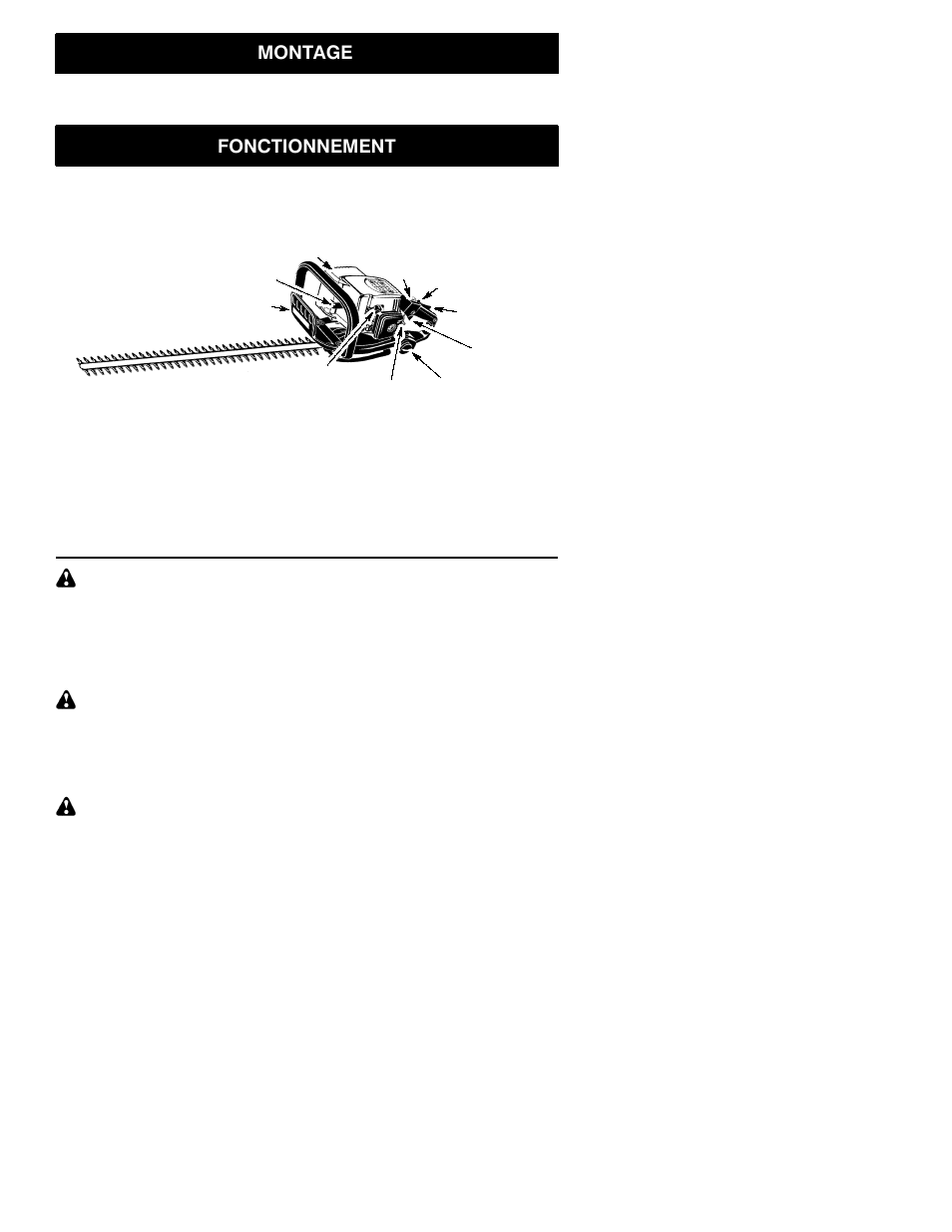 Montage, Fonctionnement | Jonsered HT 2121 User Manual | Page 22 / 29