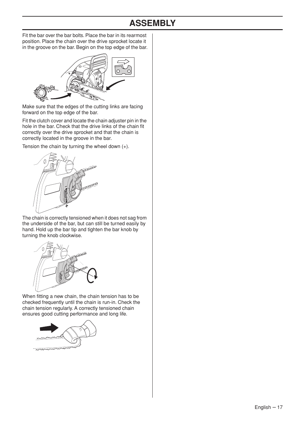 Assembly | Jonsered CS 2255 User Manual | Page 17 / 44