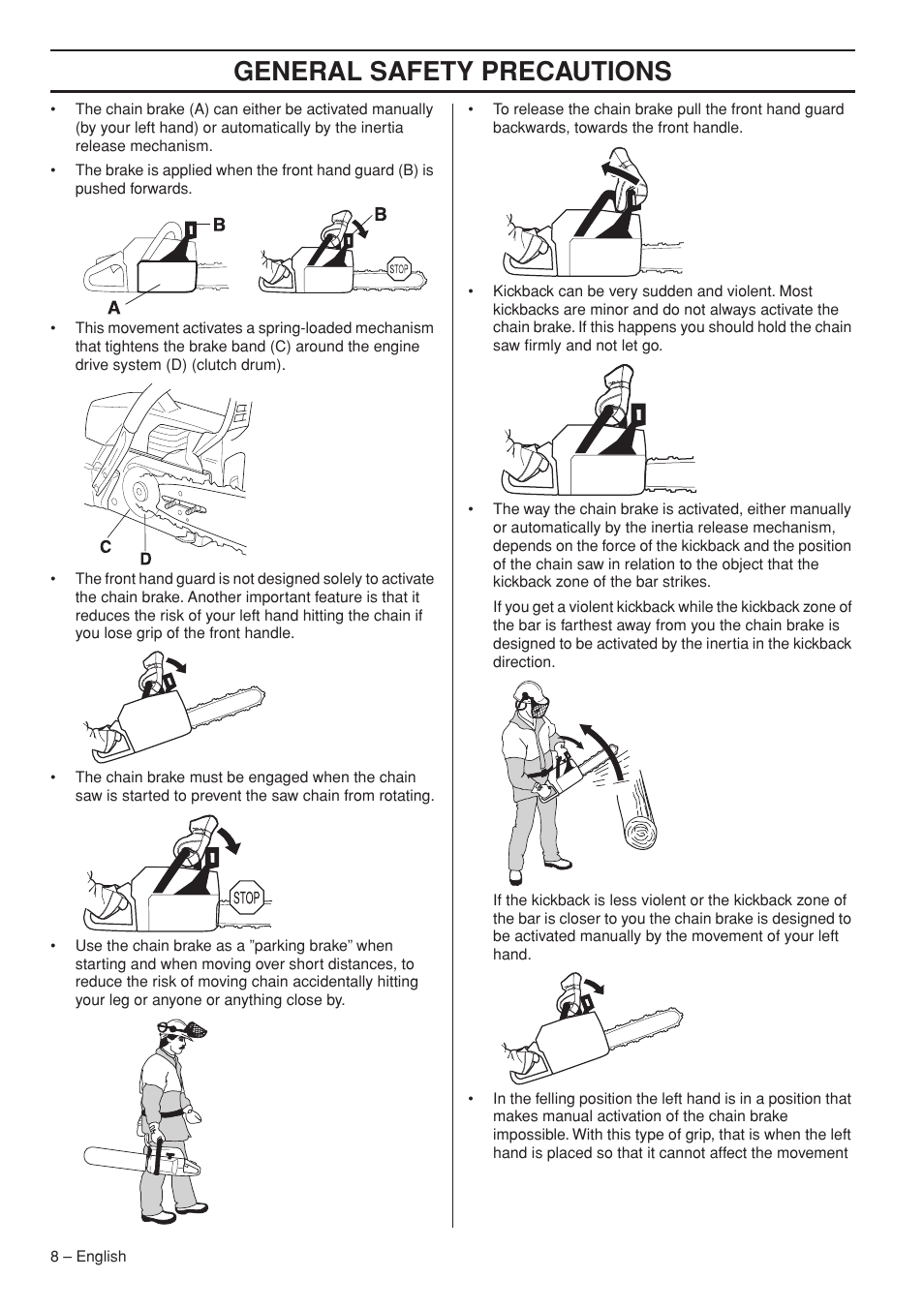 General safety precautions | Jonsered CS 2255 User Manual | Page 8 / 44
