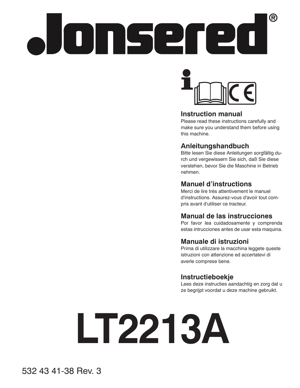 Jonsered LT2213A User Manual | 80 pages