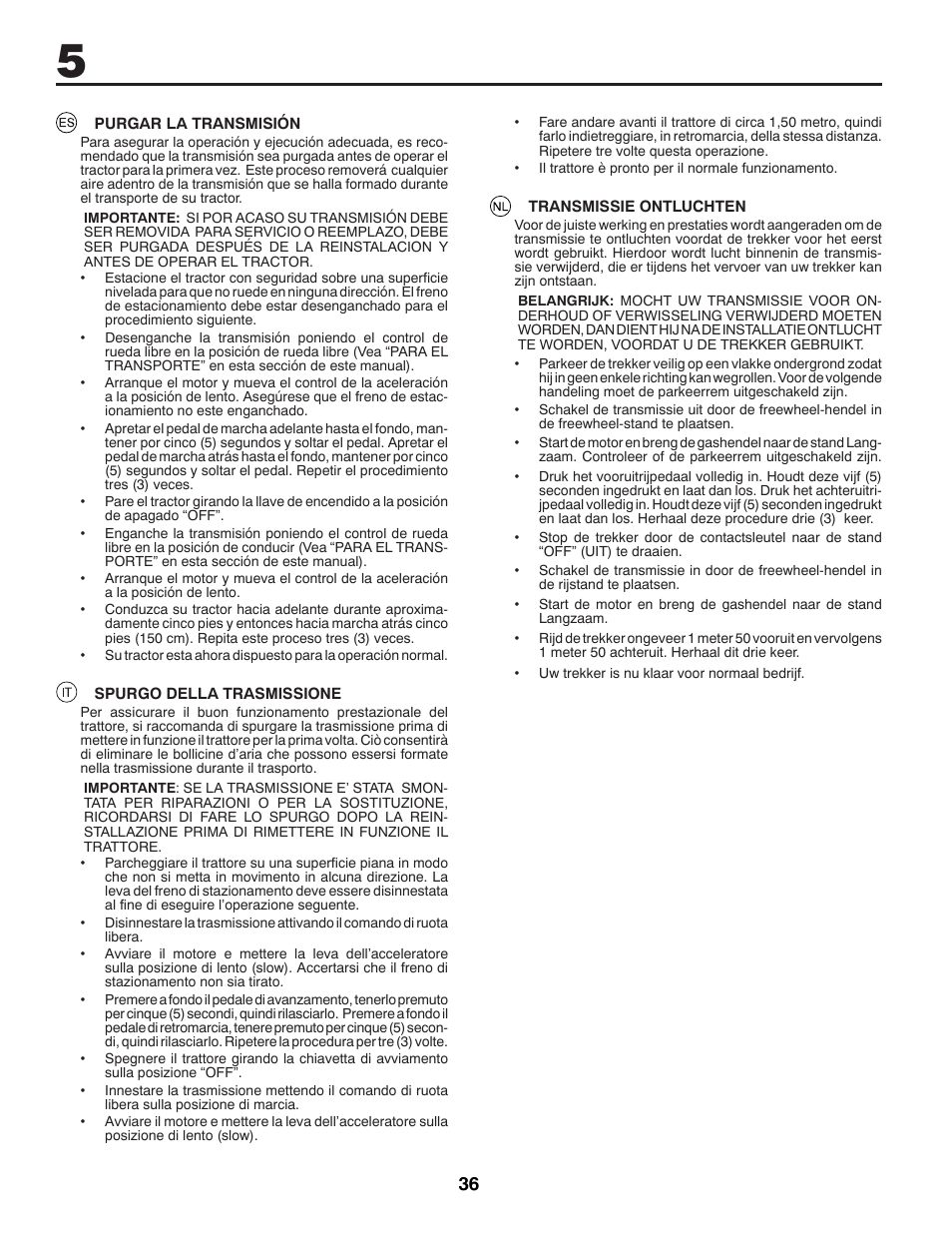 Jonsered LT2213A User Manual | Page 36 / 80