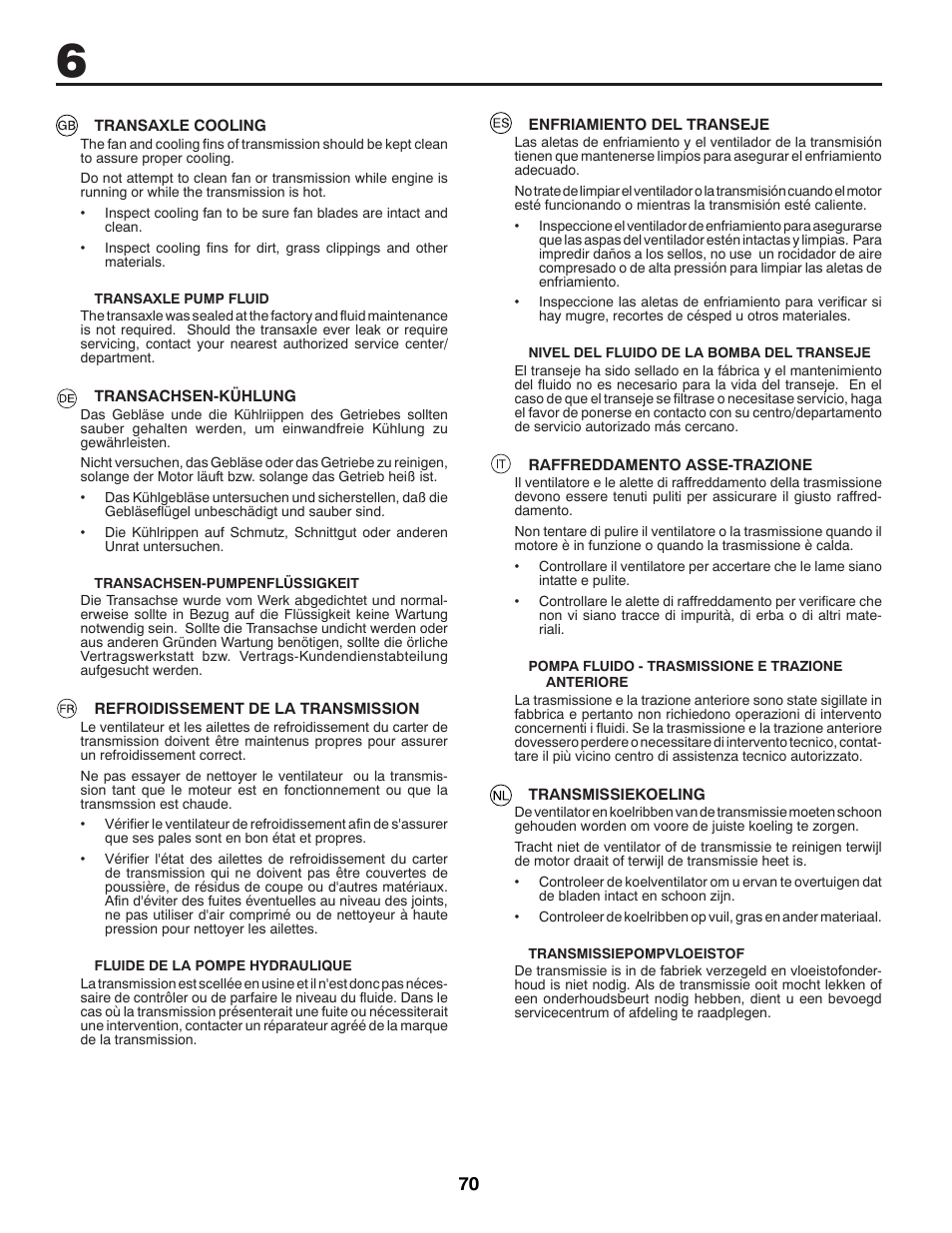 Jonsered LT2213A User Manual | Page 70 / 80