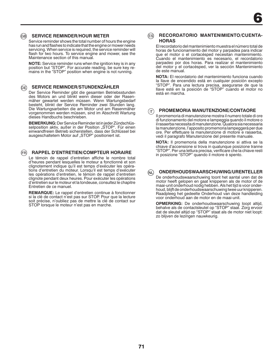 Jonsered LT2213A User Manual | Page 71 / 80