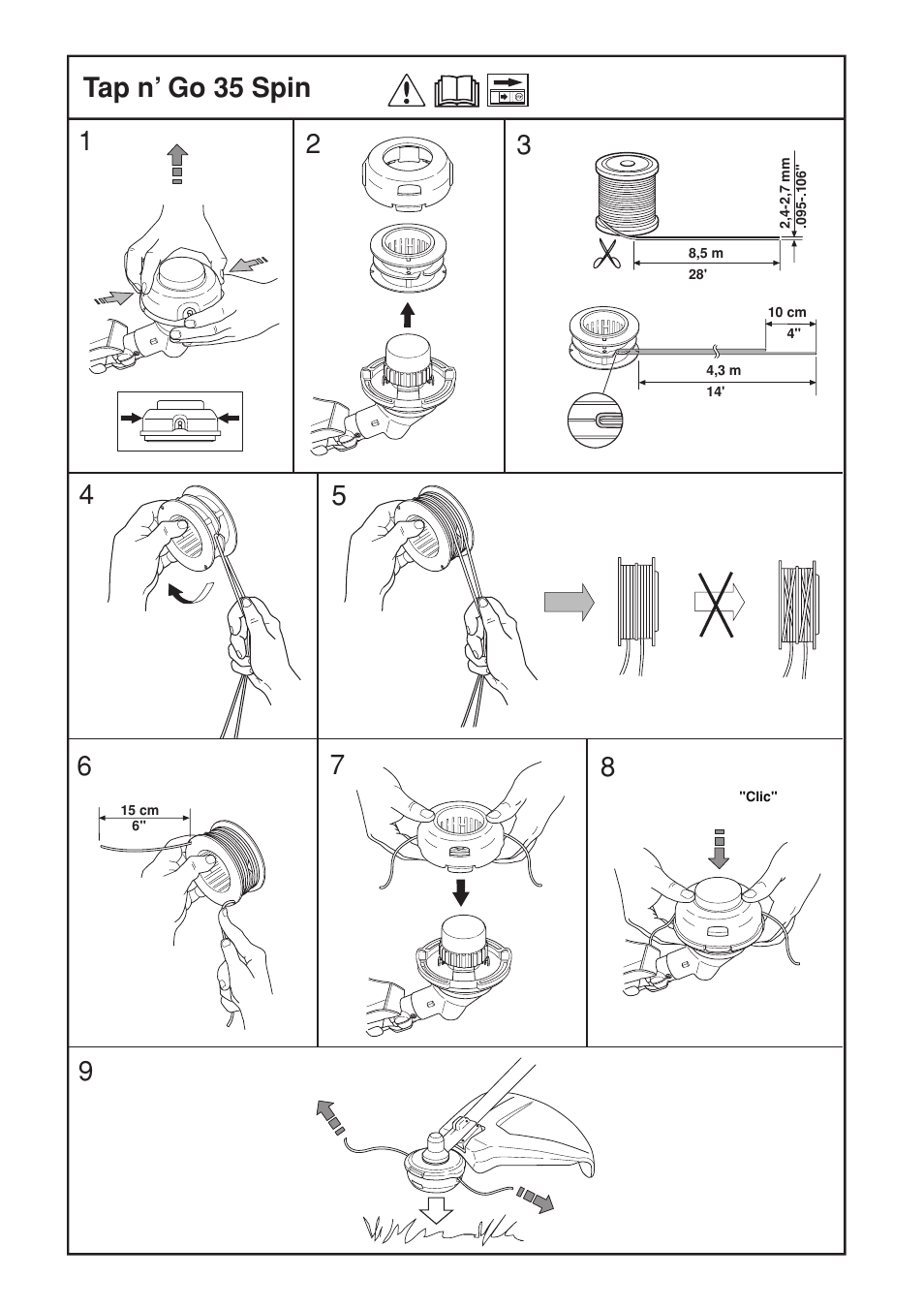 Tap n’ go 35 spin | Jonsered BC2053 User Manual | Page 27 / 32