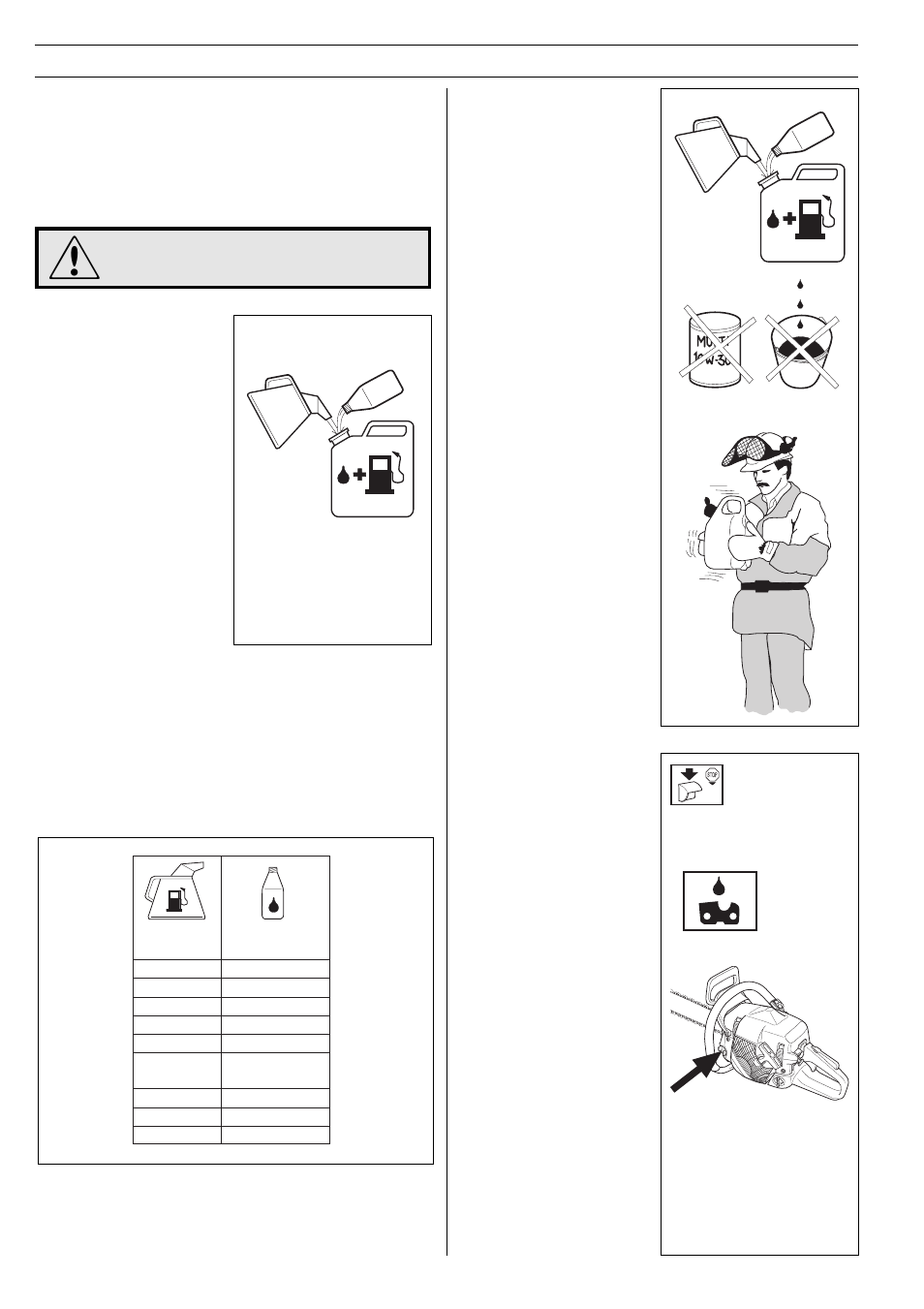 Fuel handling, Fuelmix, Chain oil | Gasoline, Two-stroke oil, Mixing | Jonsered 2149 User Manual | Page 26 / 36