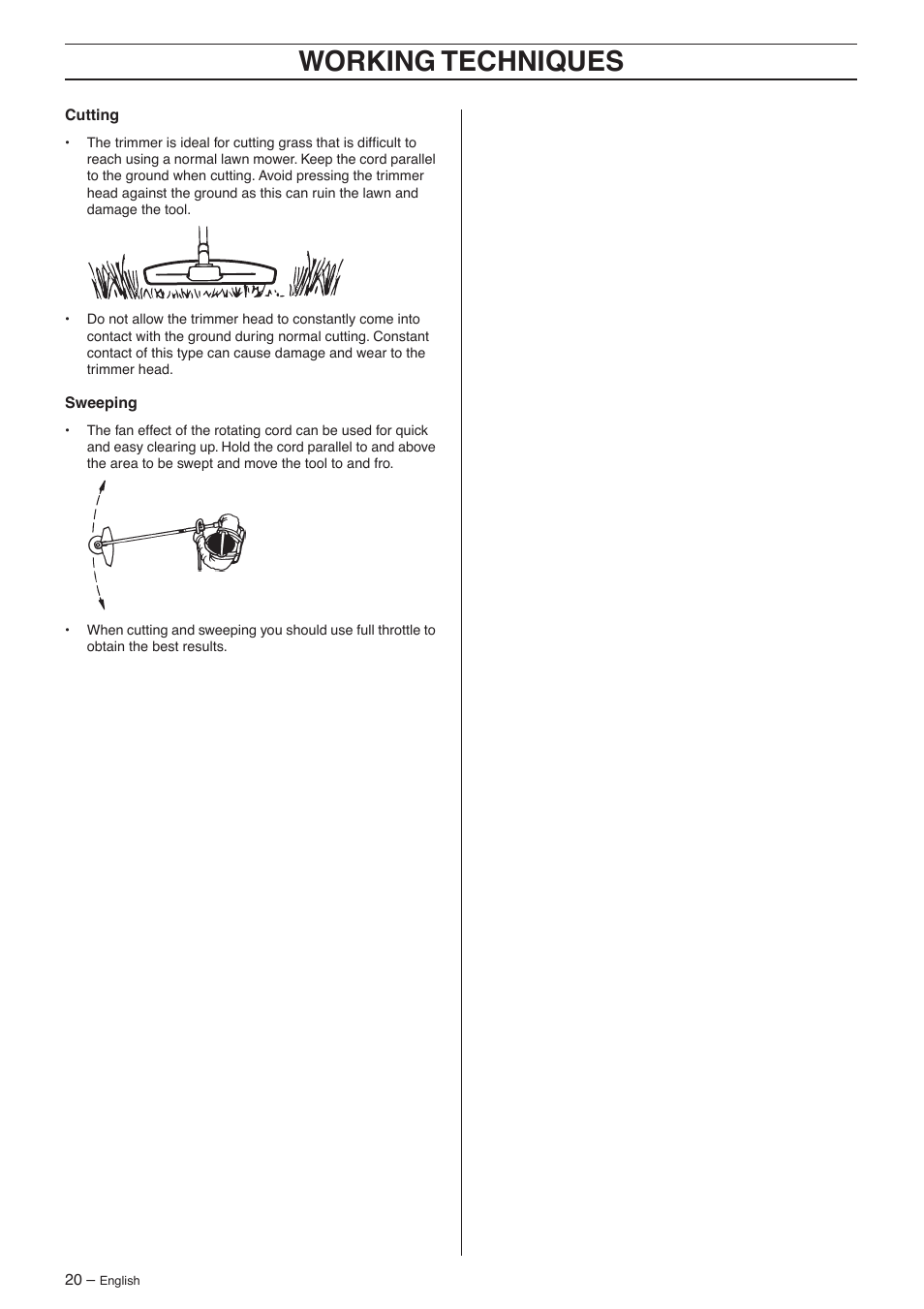 Working techniques | Jonsered GC 2125 User Manual | Page 20 / 36