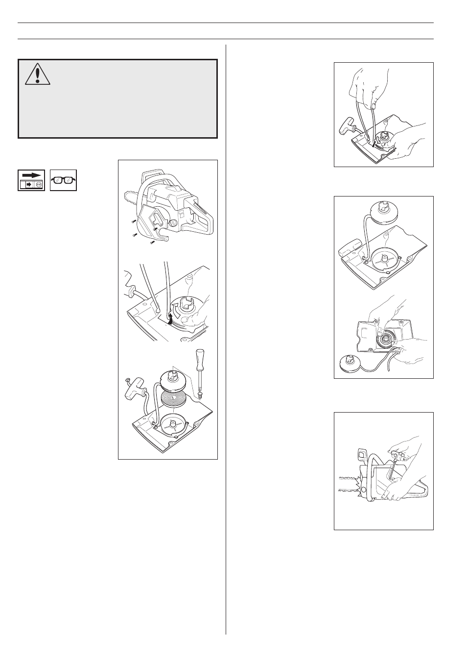 Maintenance, Starter device | Jonsered 2045 User Manual | Page 30 / 36