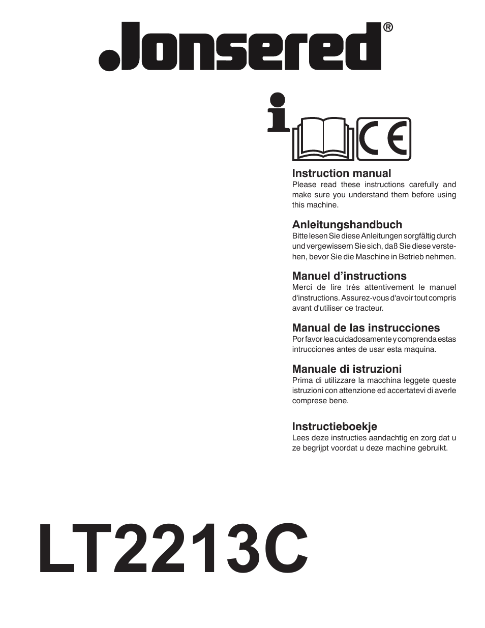 Jonsered LT2213C User Manual | 92 pages