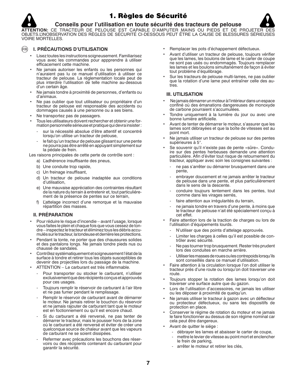 Règles de sécurité | Jonsered LT2213C User Manual | Page 7 / 92