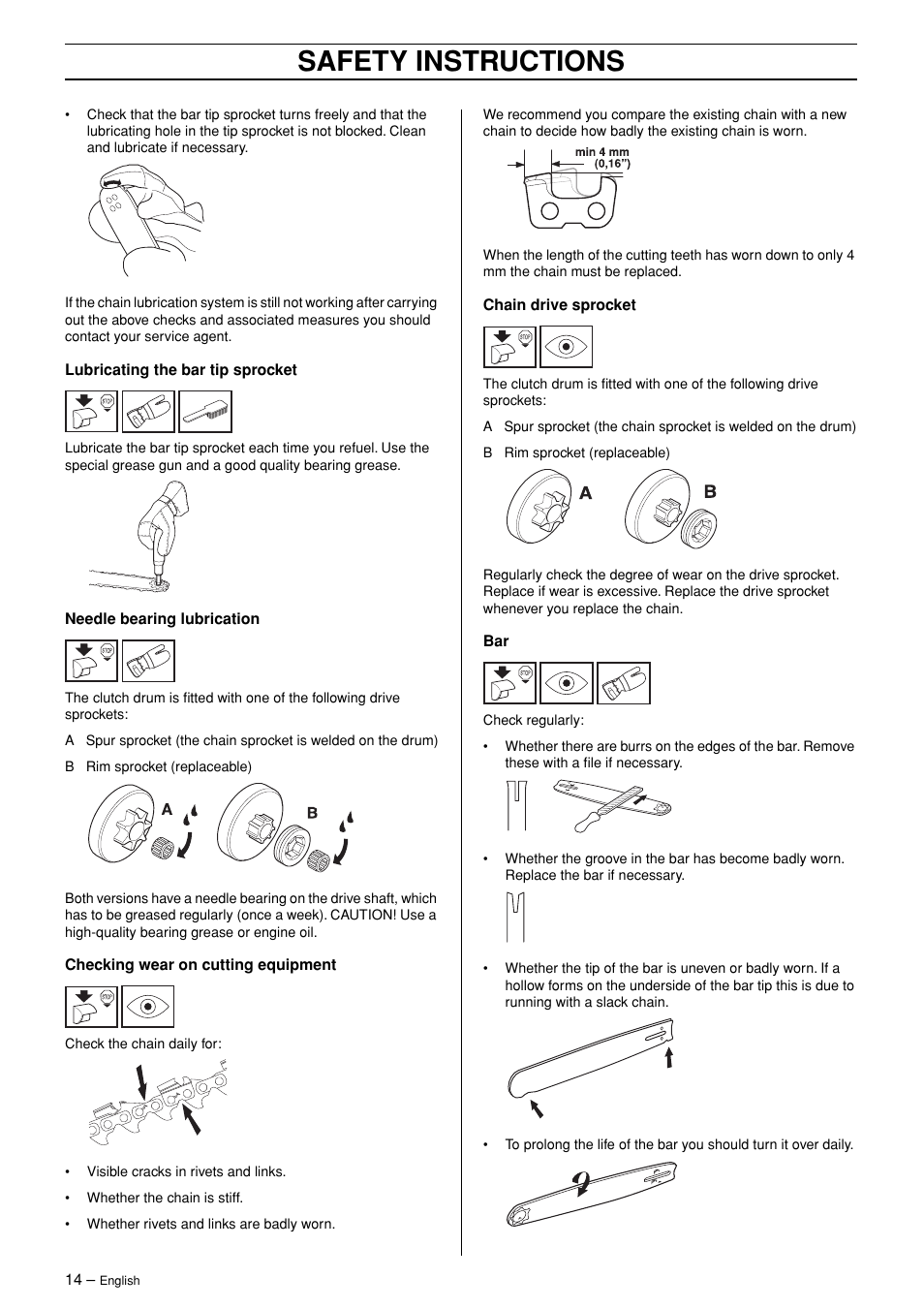 Safety instructions | Jonsered CS 2147 User Manual | Page 14 / 40