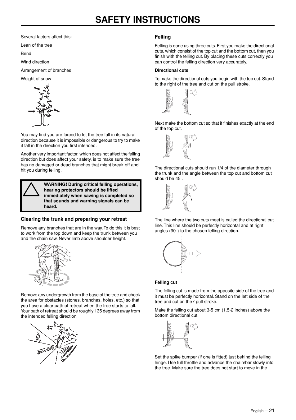 Safety instructions | Jonsered CS 2147 User Manual | Page 21 / 40