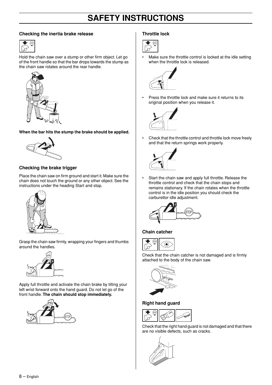 Safety instructions | Jonsered CS 2147 User Manual | Page 8 / 40