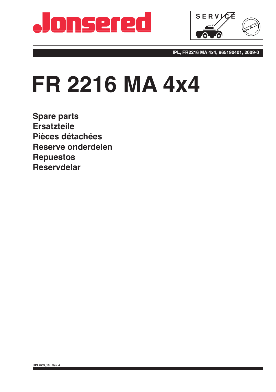 Jonsered FR2216 MA 4X4 User Manual | 47 pages
