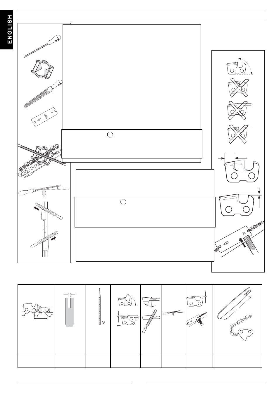 Chain maintenance, Warning | Jonsered 2116 EL User Manual | Page 19 / 37