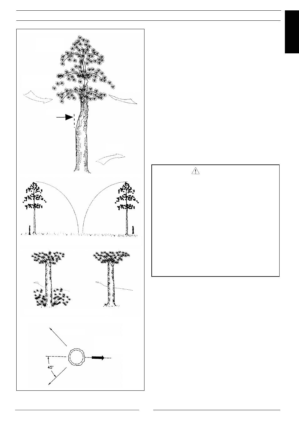 Basic working techniques, Caution, Felling | Jonsered 2116 EL User Manual | Page 28 / 37