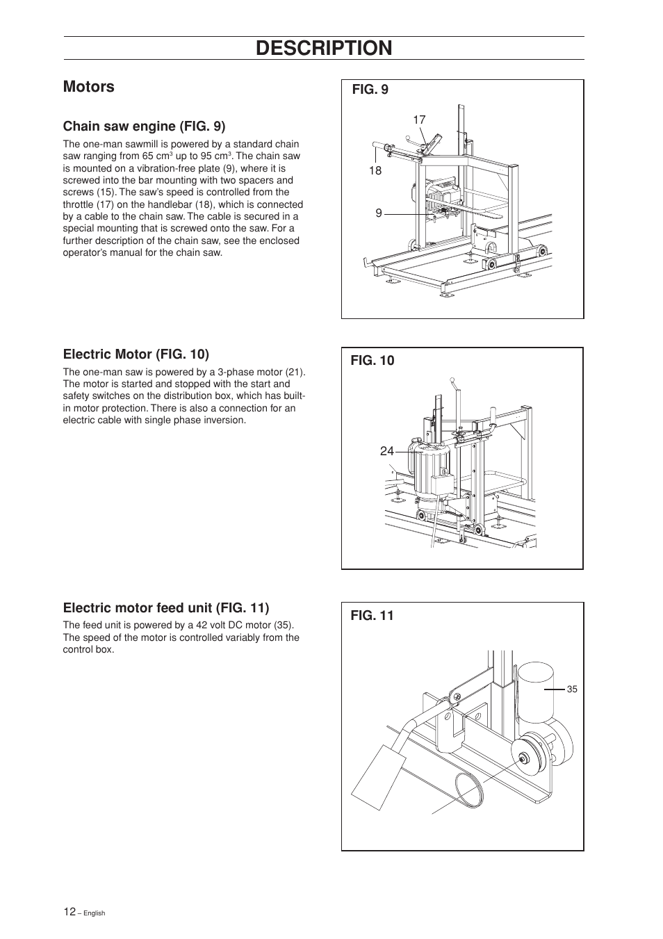 Description, Motors | Jonsered SM 2186 User Manual | Page 12 / 36