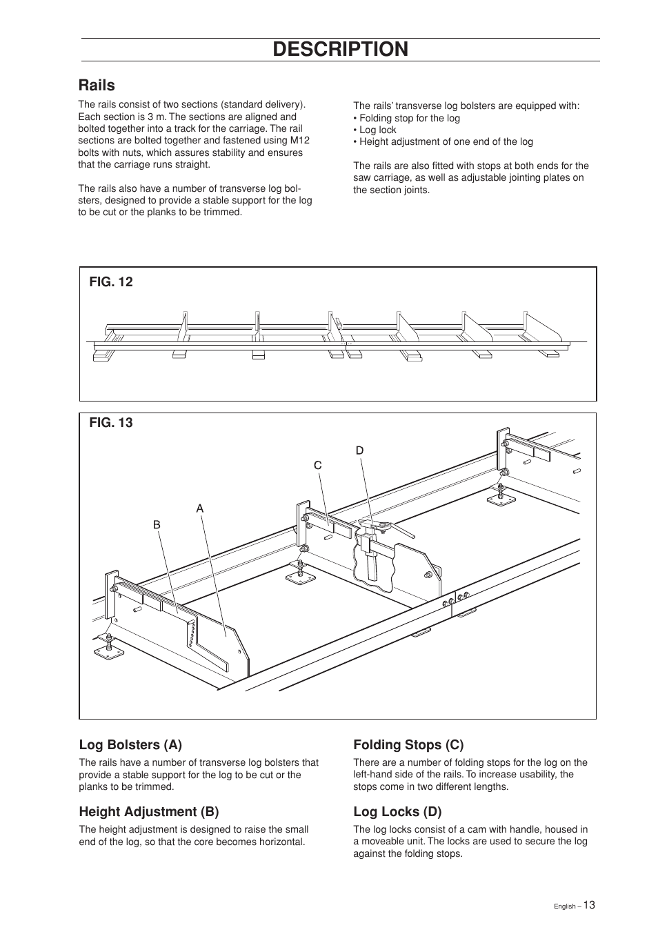 Description, Rails | Jonsered SM 2186 User Manual | Page 13 / 36