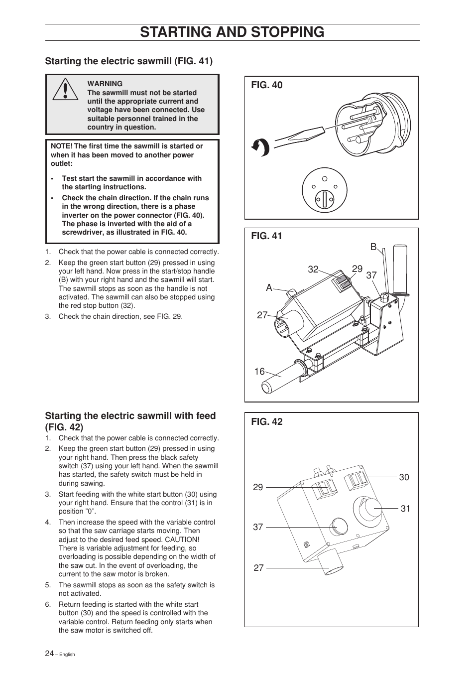 Starting and stopping | Jonsered SM 2186 User Manual | Page 24 / 36