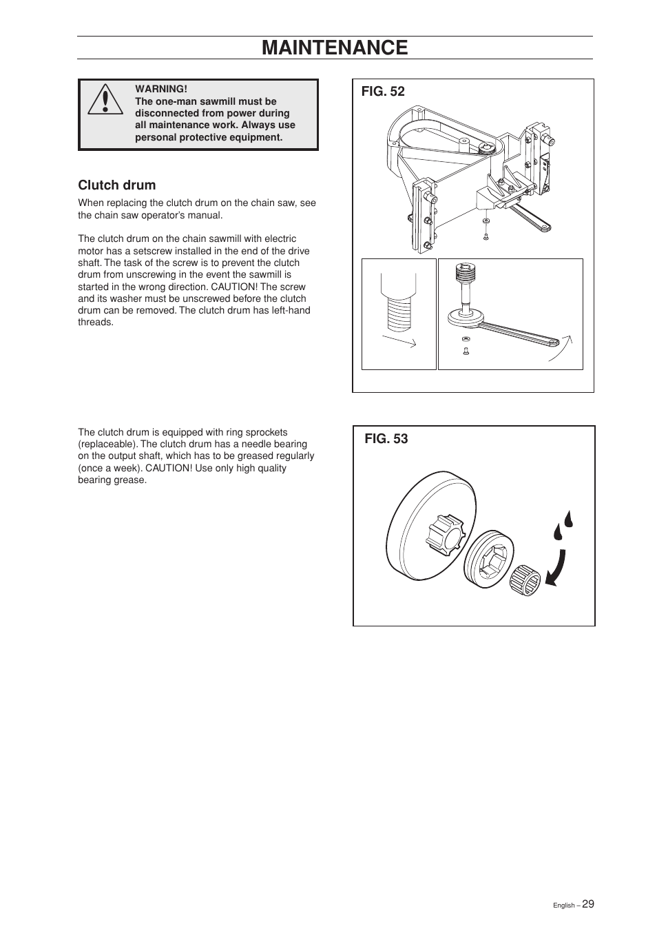 Maintenance | Jonsered SM 2186 User Manual | Page 29 / 36