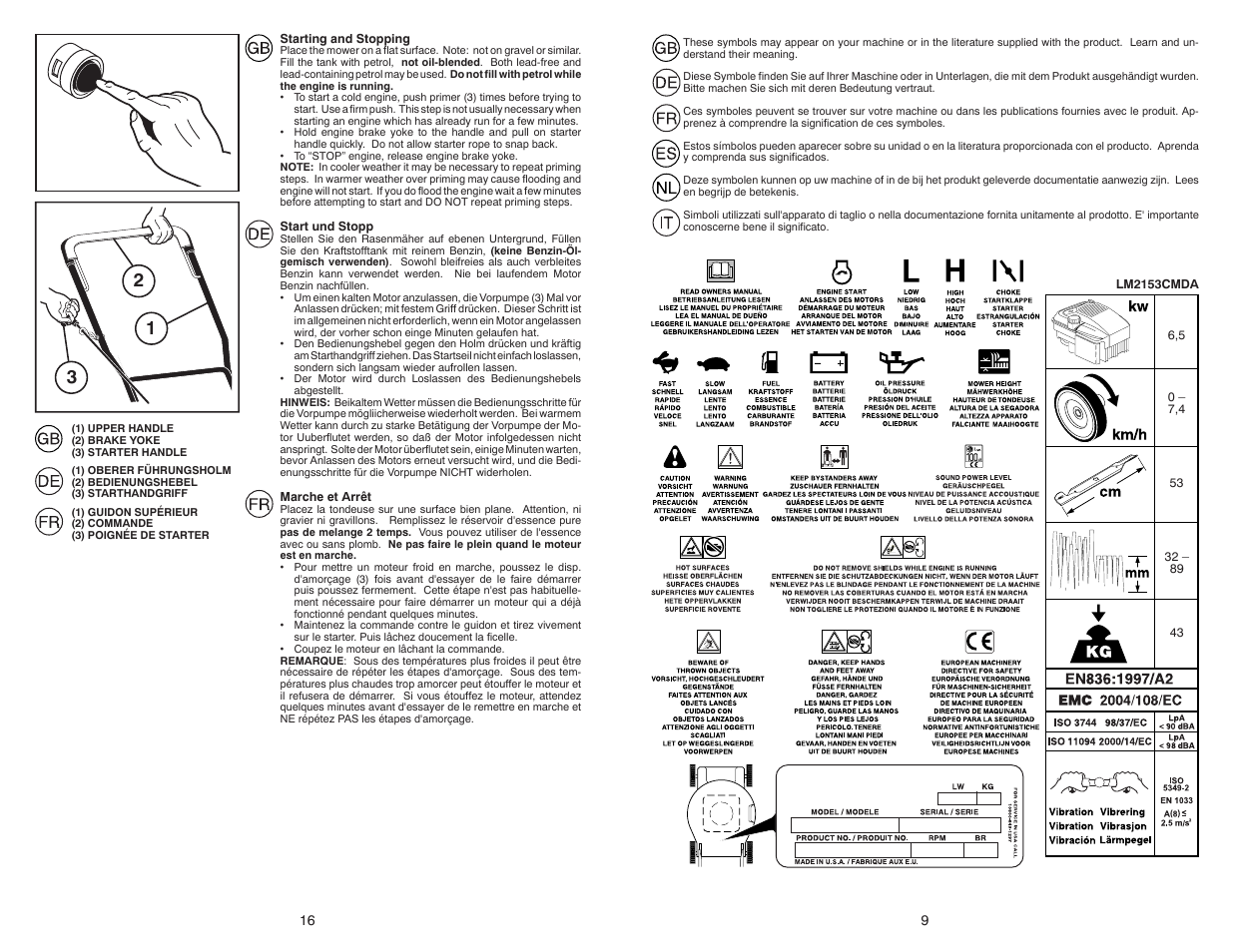 Jonsered LM2153CMDA User Manual | Page 9 / 12