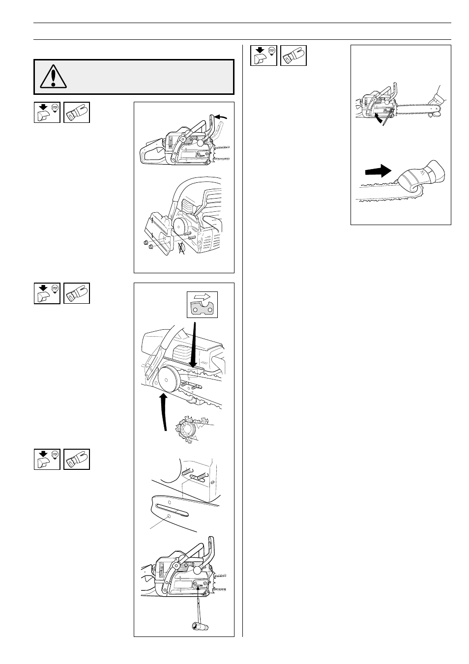 Assembly, Mounting guide bar and chain | Jonsered 2159 User Manual | Page 25 / 36