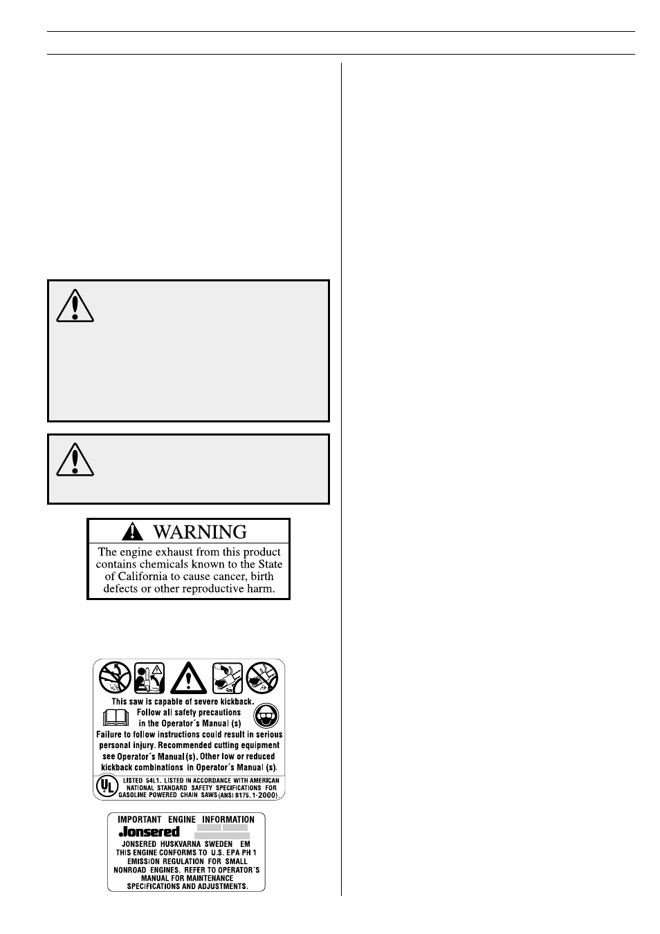 Jonsered 2159 User Manual | Page 3 / 36