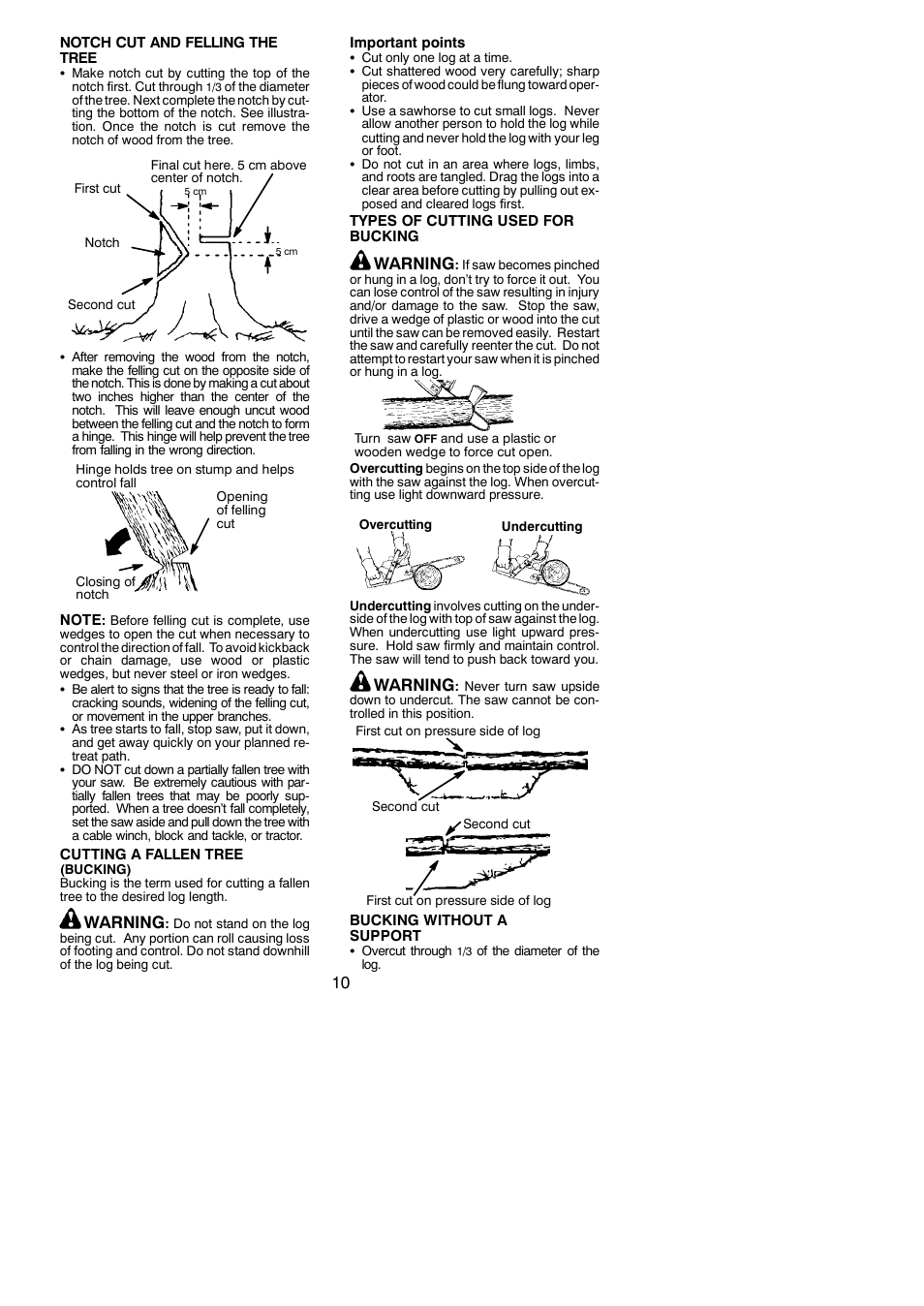 Warning | Jonsered CS 2138 User Manual | Page 10 / 15