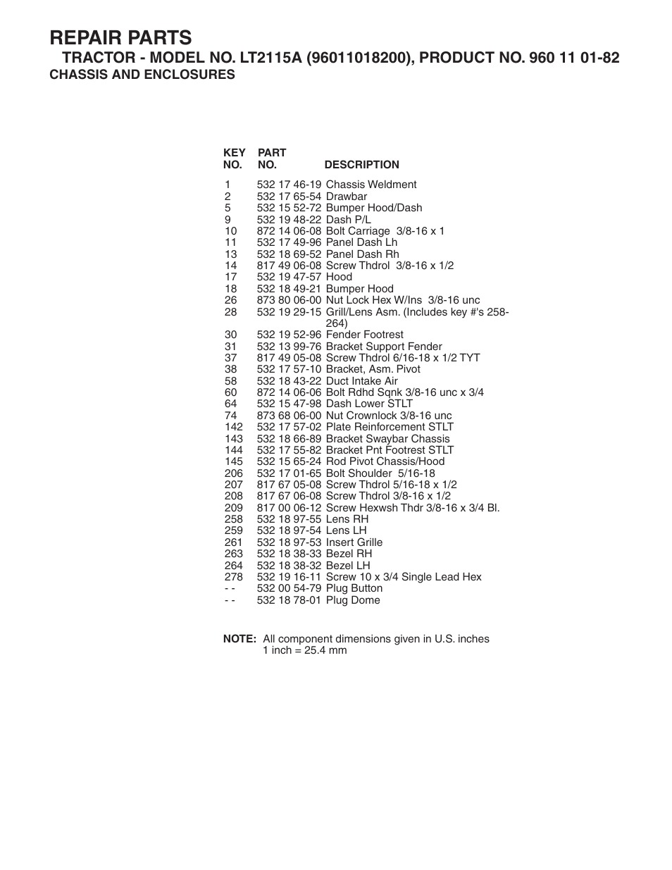 Repair parts | Jonsered LT2115A User Manual | Page 8 / 18