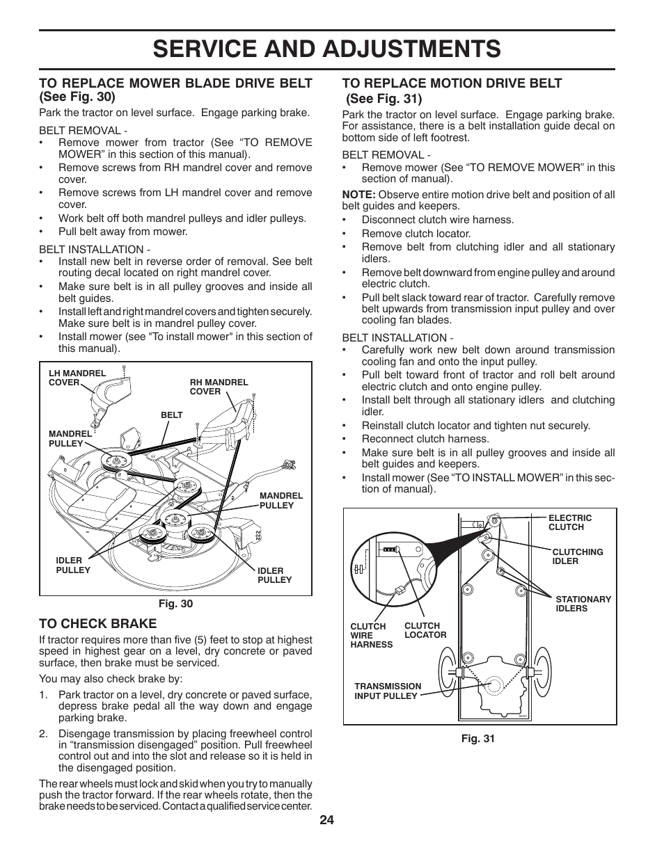 Service and adjustments | Jonsered LT2220 CMA2 User Manual | Page 24 / 32