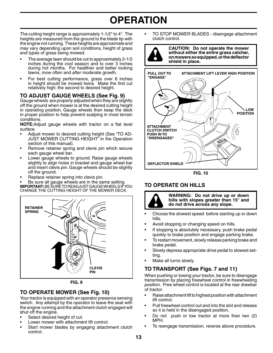 Operation | Jonsered LT2119A User Manual | Page 13 / 48