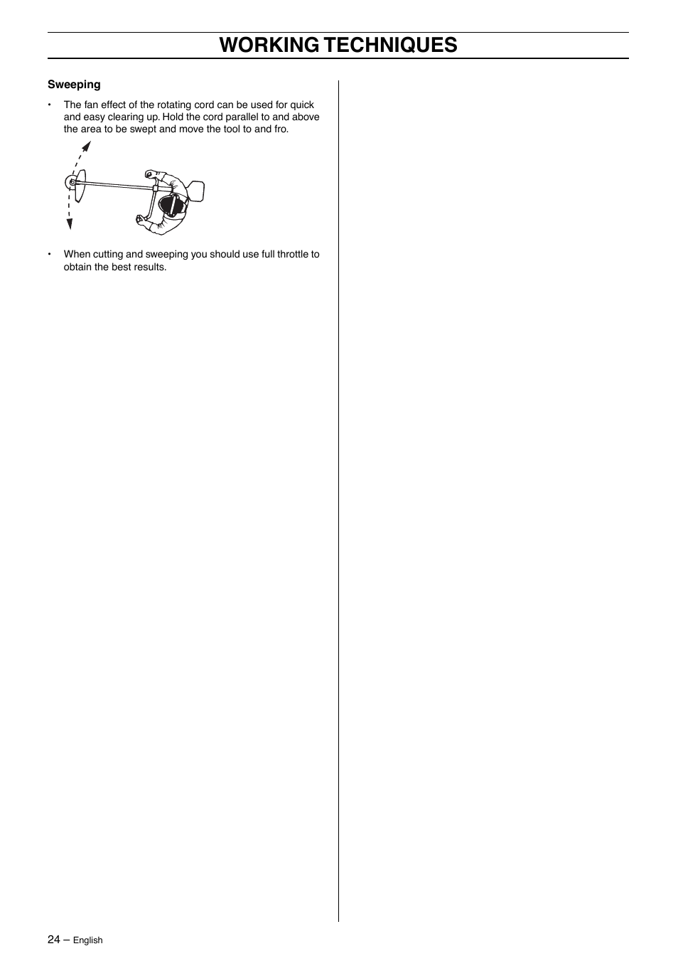 Working techniques | Jonsered GR50 User Manual | Page 24 / 36