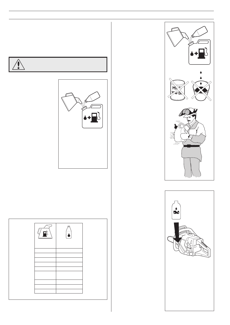 Fuel handling, Fuelmix, Mixing | Chain oil, Gasoline, Two-stroke oil | Jonsered 2054 User Manual | Page 26 / 36