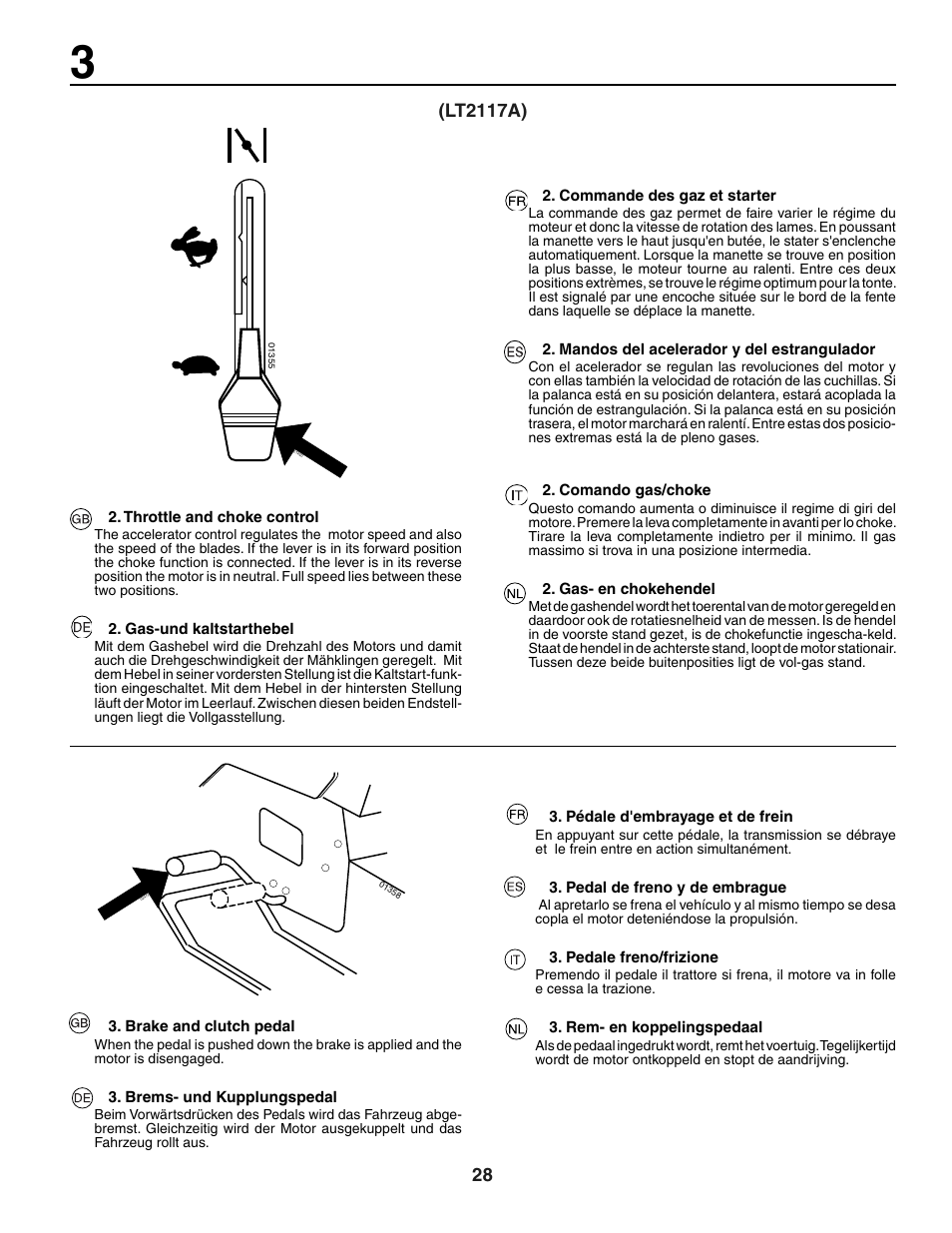 Lt2117a) | Jonsered LT2118A User Manual | Page 28 / 68