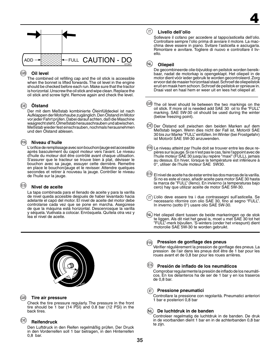 Caution - do | Jonsered LT2118A User Manual | Page 35 / 68