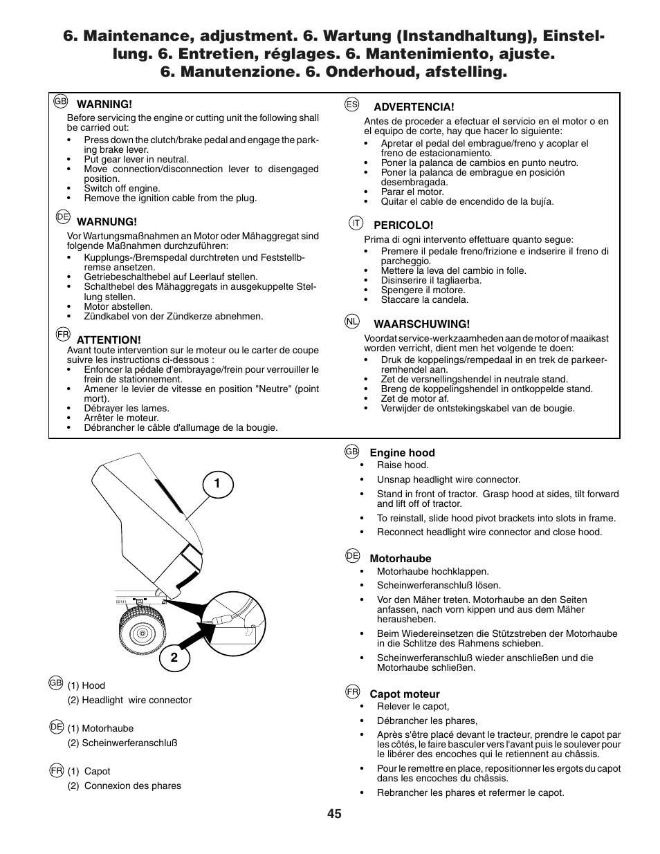 Jonsered LT2118A User Manual | Page 45 / 68