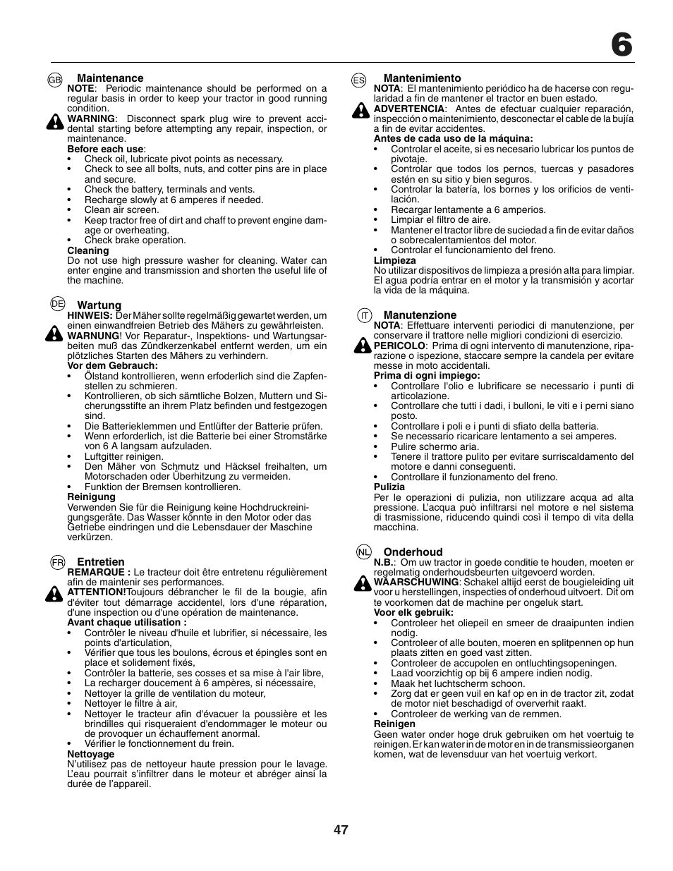 Jonsered LT2118A User Manual | Page 47 / 68