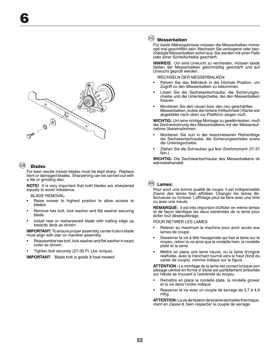 Jonsered LT2118A User Manual | Page 52 / 68