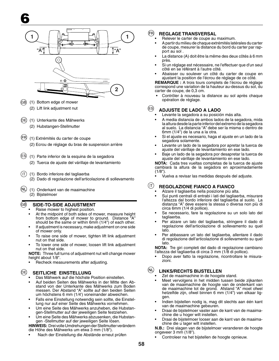 Jonsered LT2118A User Manual | Page 58 / 68