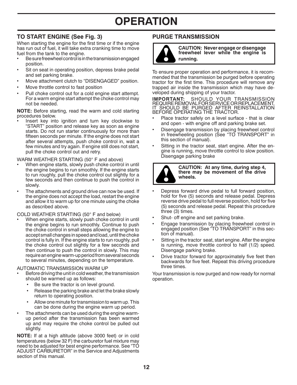 Operation | Jonsered LT2226 A2 User Manual | Page 12 / 28