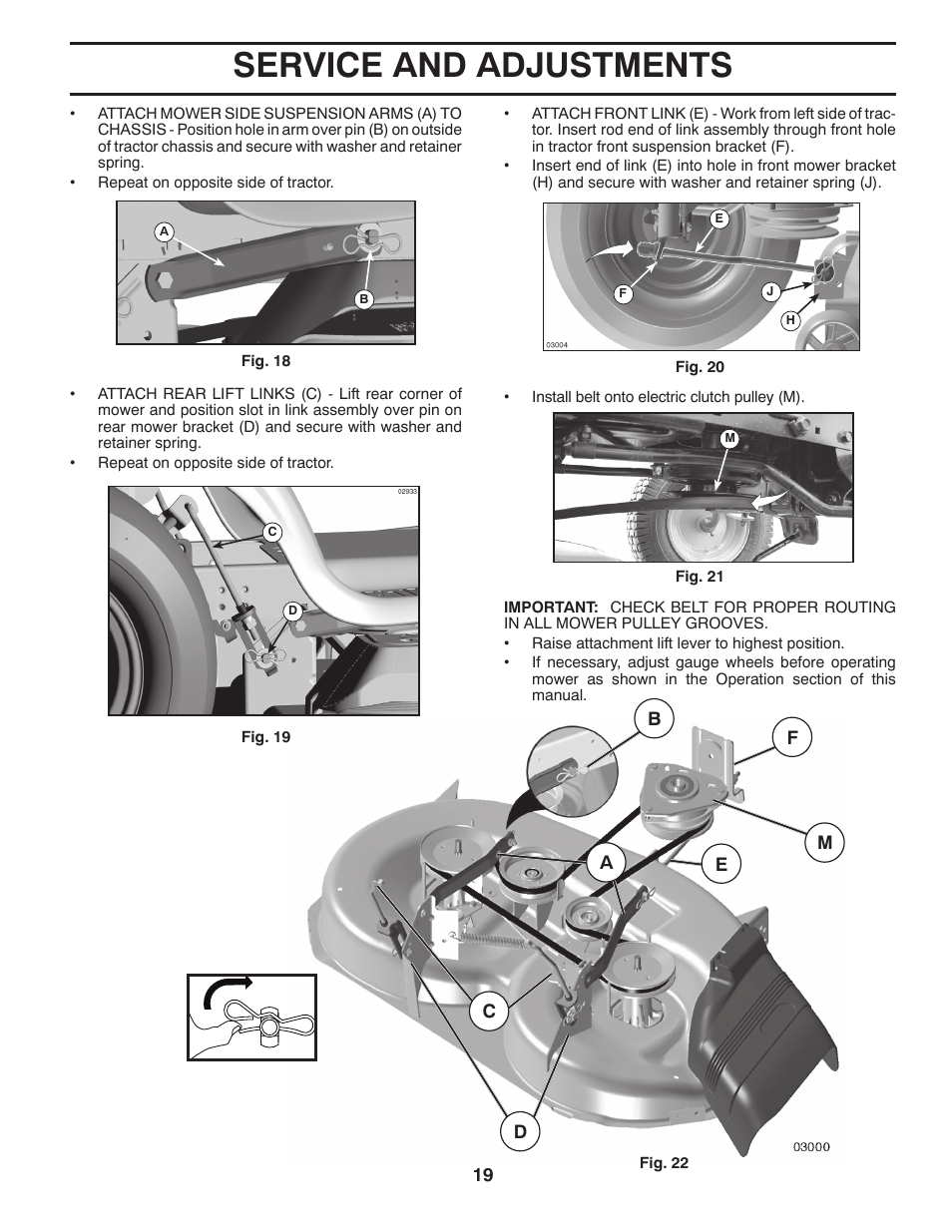 Service and adjustments | Jonsered LT2226 A2 User Manual | Page 19 / 28