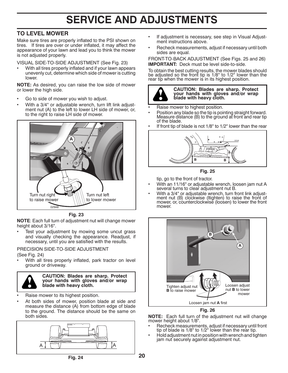 Service and adjustments | Jonsered LT2226 A2 User Manual | Page 20 / 28