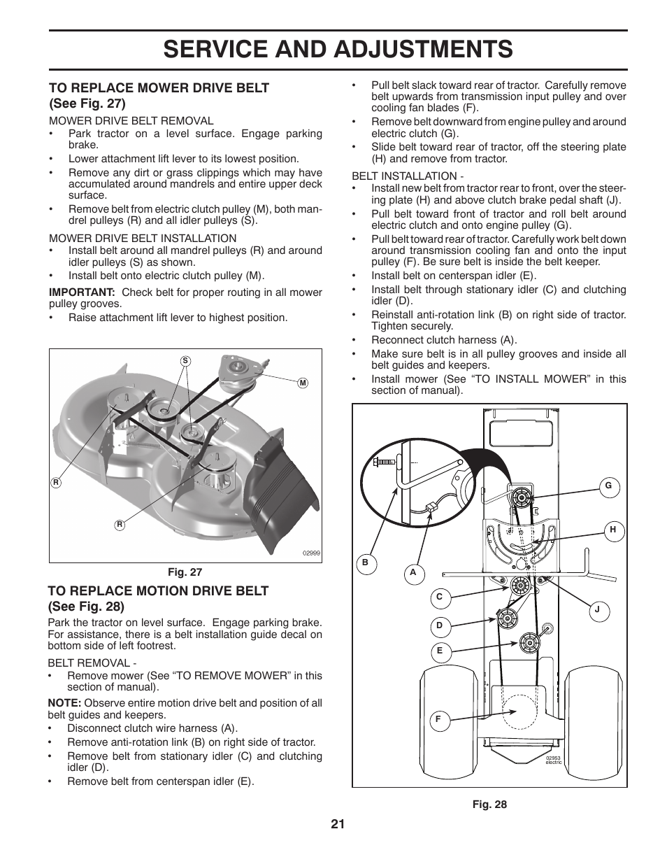 Service and adjustments | Jonsered LT2226 A2 User Manual | Page 21 / 28