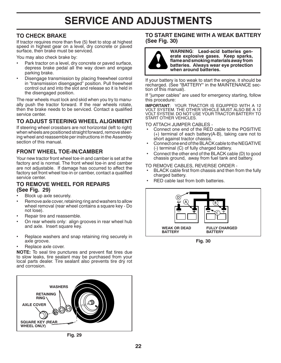 Service and adjustments | Jonsered LT2226 A2 User Manual | Page 22 / 28