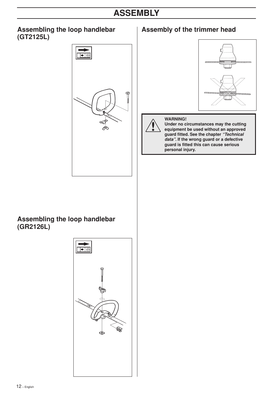 Assembly | Jonsered GT2125L User Manual | Page 12 / 28