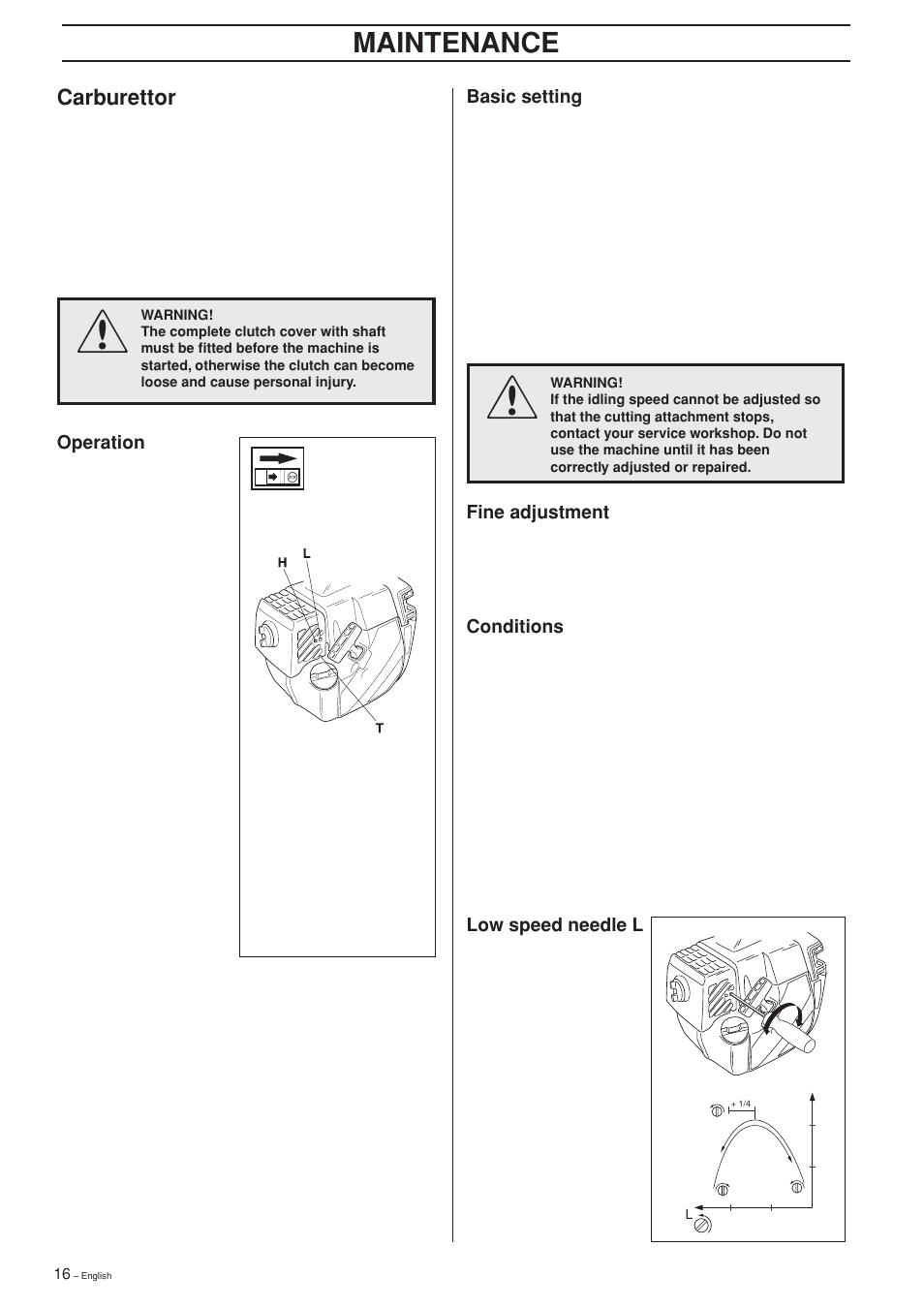 Maintenance | Jonsered GT2125L User Manual | Page 16 / 28