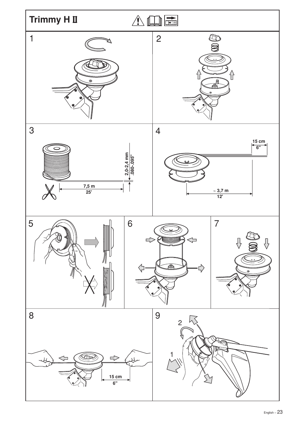 Trimmy h ii | Jonsered GT2125L User Manual | Page 23 / 28