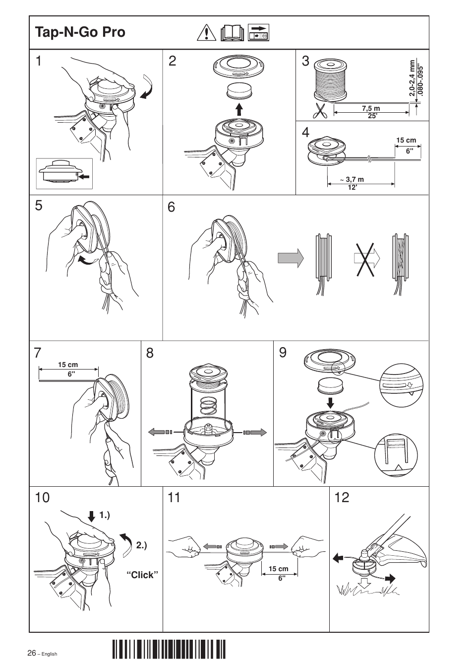 Tap-n-go pro, Xty¶5s | Jonsered GT2125L User Manual | Page 26 / 28